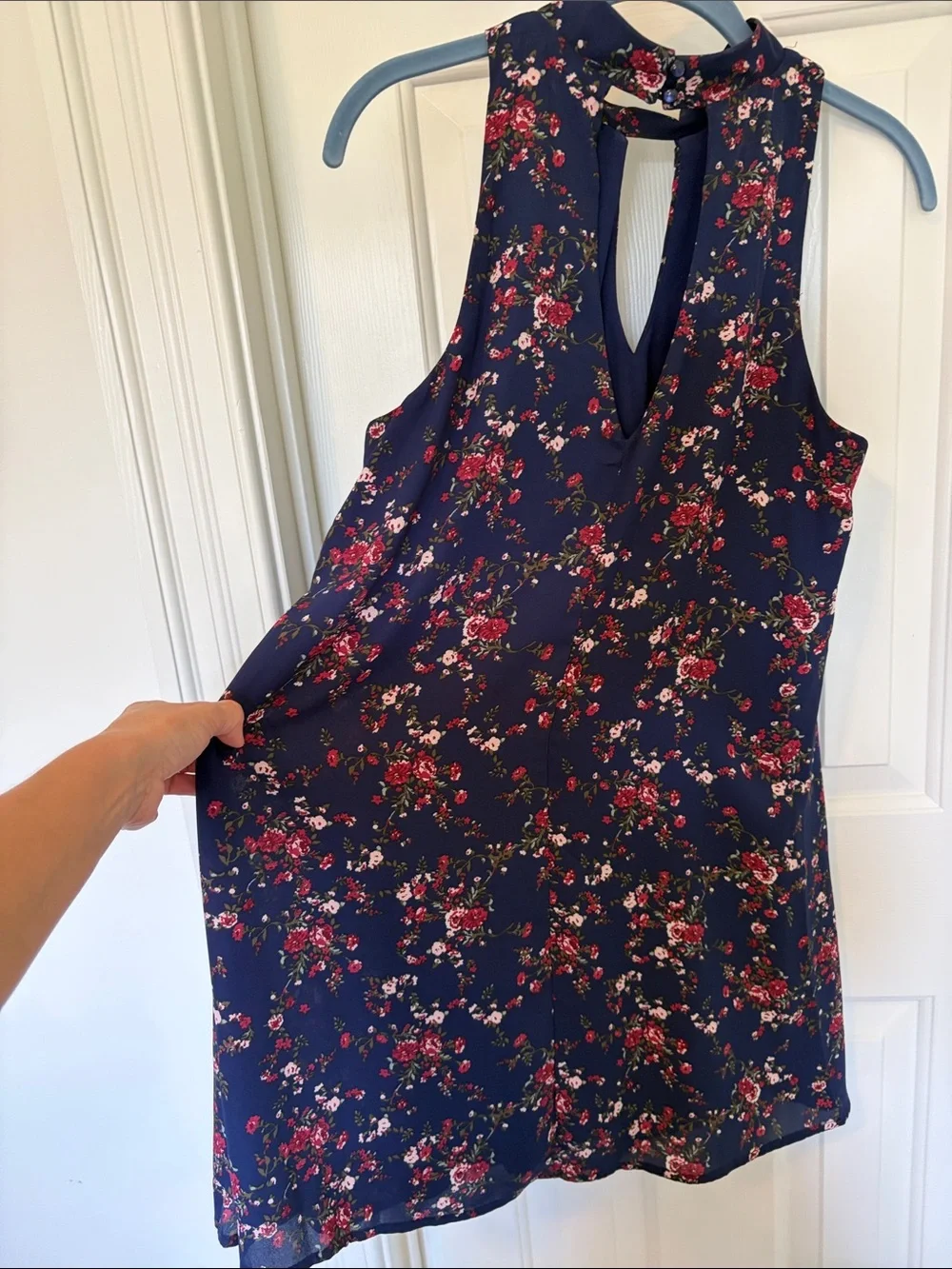 Alya Navy Floral Halter Mini Dress